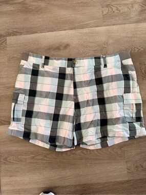 Lee Women’s Plaid Cargo Shorts - Black, Light Blue, Pink, Cream
